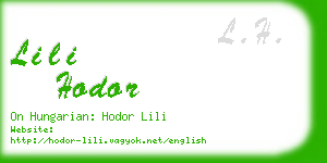 lili hodor business card